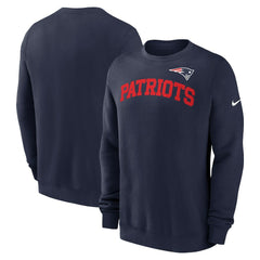 New England Patriots Club Pullover Sweatshirt Navy | Nike for Sale