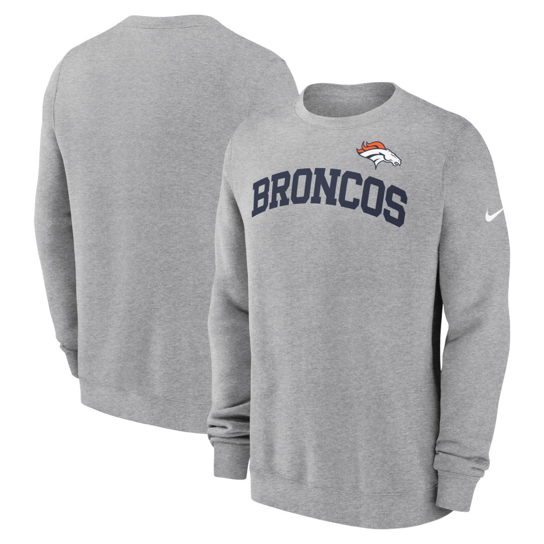 Denver Broncos Club Pullover Sweatshirt Heather Gray | Nike for Sale