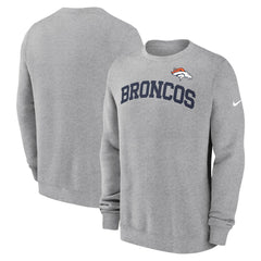 Denver Broncos Club Pullover Sweatshirt Heather Gray | Nike for Sale