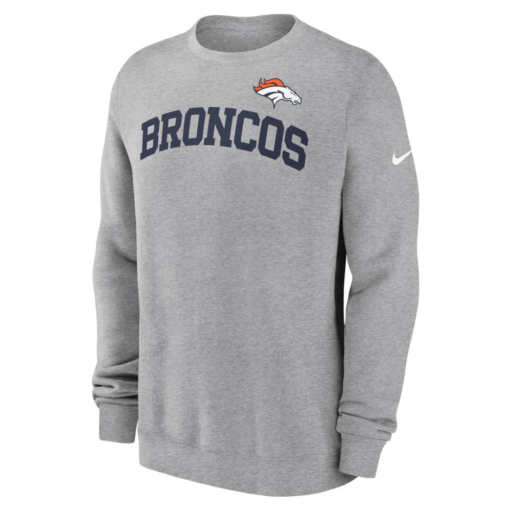 Denver Broncos Club Pullover Sweatshirt Heather Gray | Nike for Sale