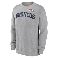 Denver Broncos Club Pullover Sweatshirt Heather Gray | Nike for Sale