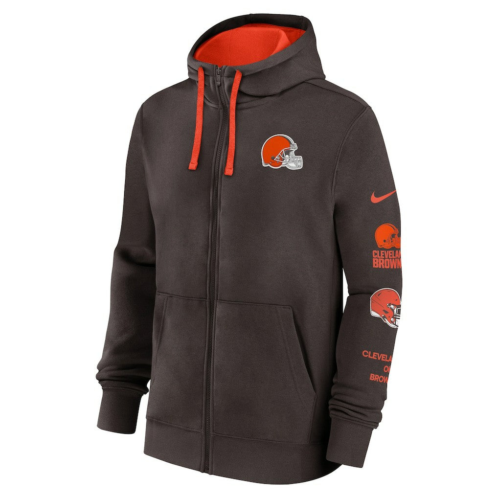 Cleveland Browns Primetime Club Full-Zip Hoodie Brown | Nike for Sale