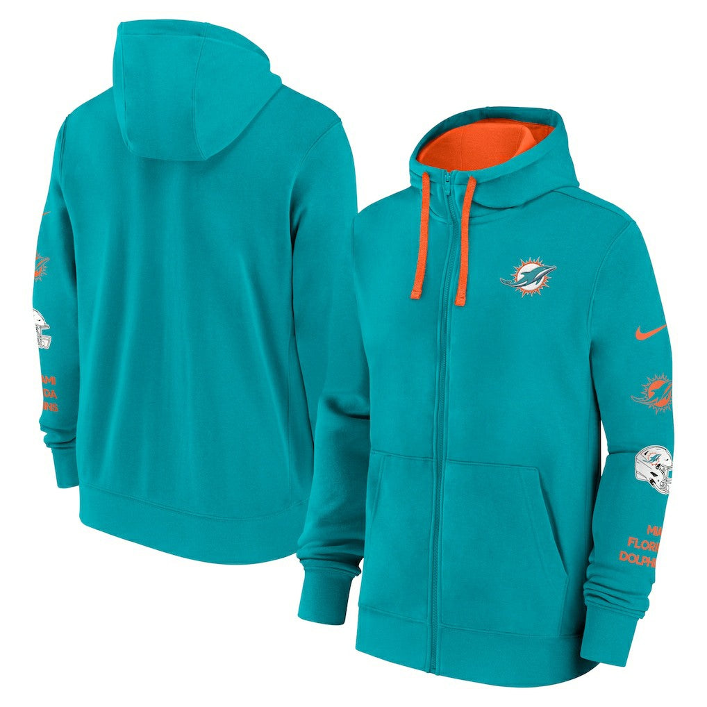 Miami Dolphins Primetime Club Full-Zip Hoodie Aqua | Nike for Sale