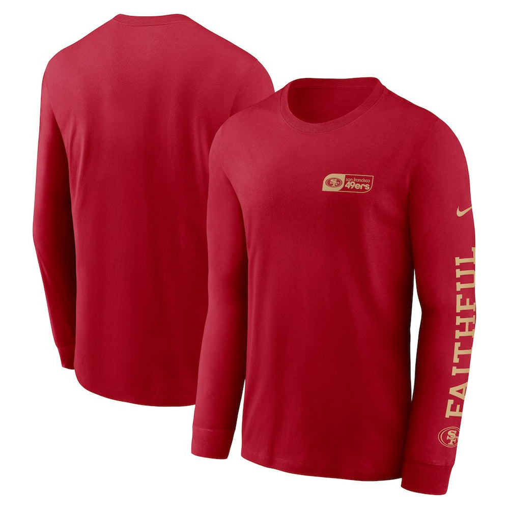 San Francisco 49ers All Out Long Sleeve T-Shirt Scarlet | Nike for Sale