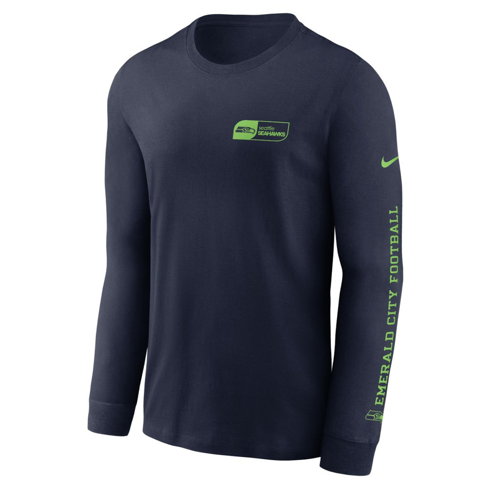 Seattle Seahawks All Out Long Sleeve T-Shirt College Navy | Nike for Sale