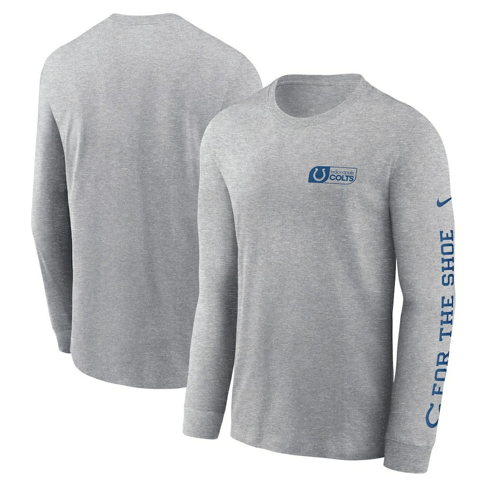 Indianapolis Colts All Out Long Sleeve T-Shirt Heather Gray | Nike for Sale