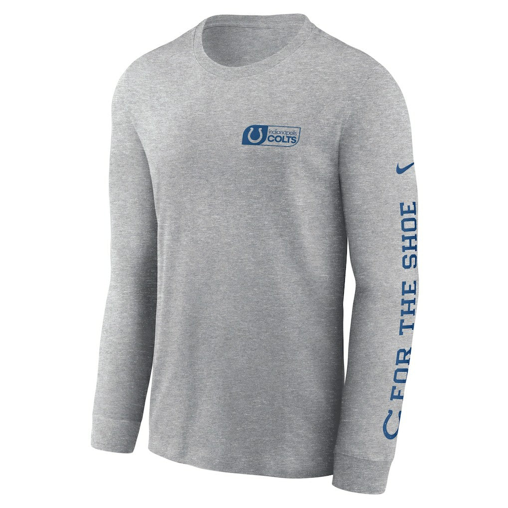 Indianapolis Colts All Out Long Sleeve T-Shirt Heather Gray | Nike for Sale