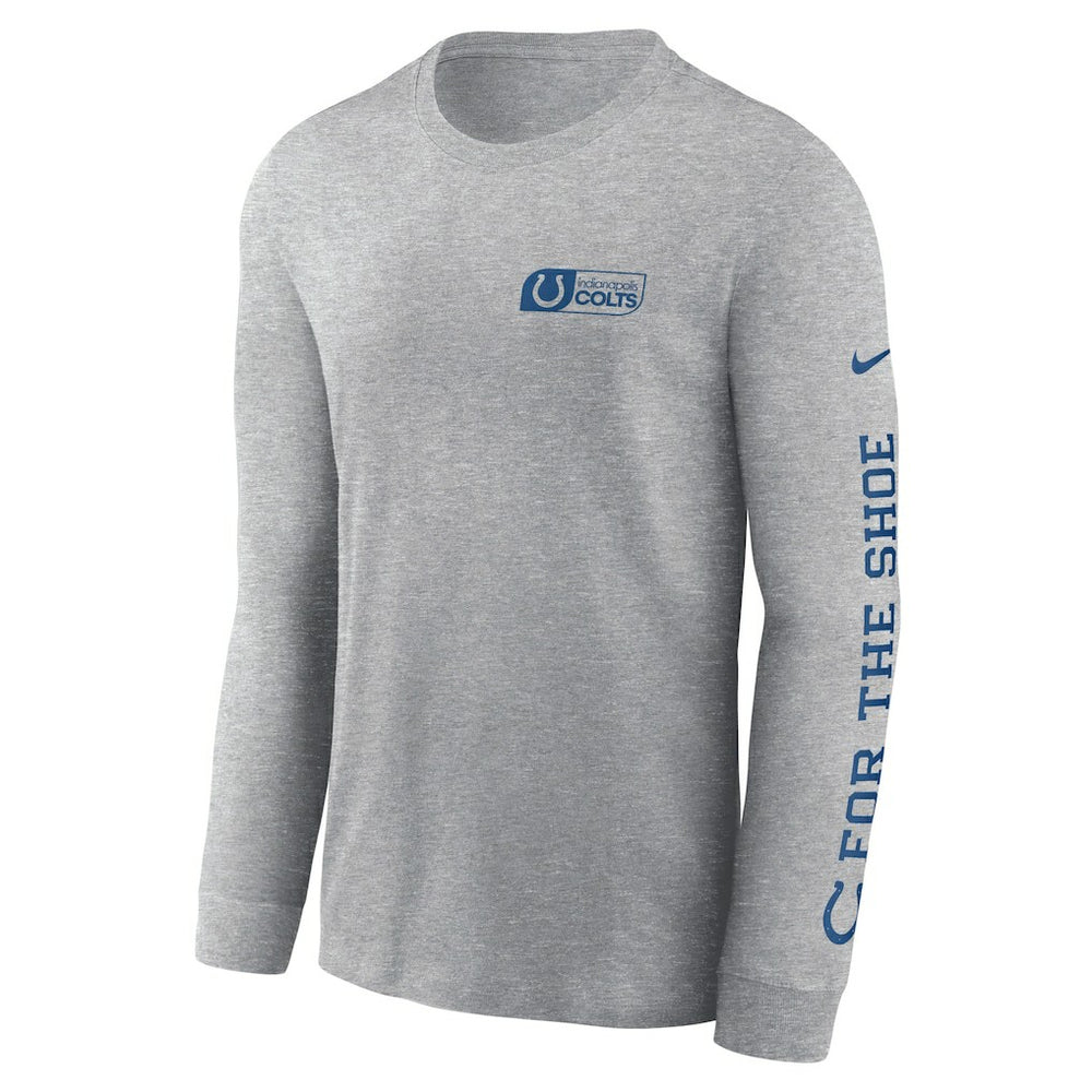 Indianapolis Colts All Out Long Sleeve T-Shirt Heather Gray | Nike for Sale