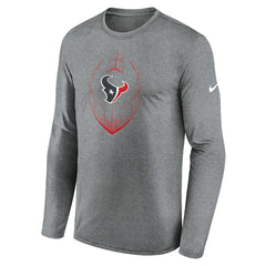 Houston Texans Icon Legend Performance Long Sleeve T-Shirt Heather Gray | Nike for Sale