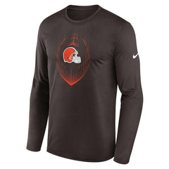 Cleveland Browns Icon Legend Performance Long Sleeve T-Shirt Brown | Nike for Sale