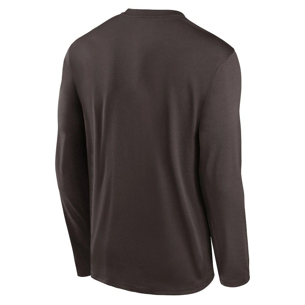 Cleveland Browns Icon Legend Performance Long Sleeve T-Shirt Brown | Nike for Sale