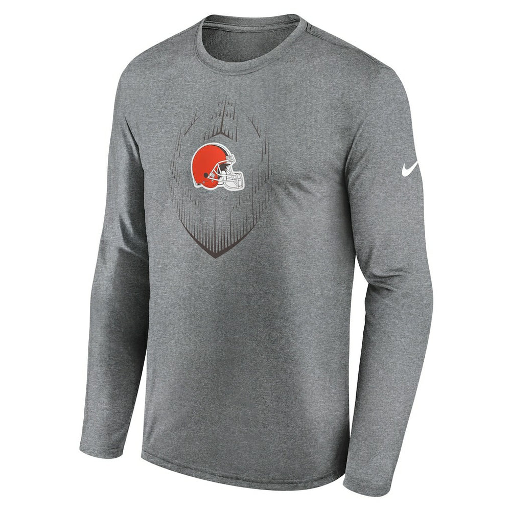 Cleveland Browns Icon Legend Performance Long Sleeve T-Shirt Heather Gray | Nike for Sale
