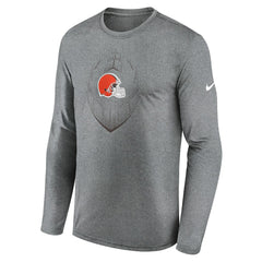 Cleveland Browns Icon Legend Performance Long Sleeve T-Shirt Heather Gray | Nike for Sale