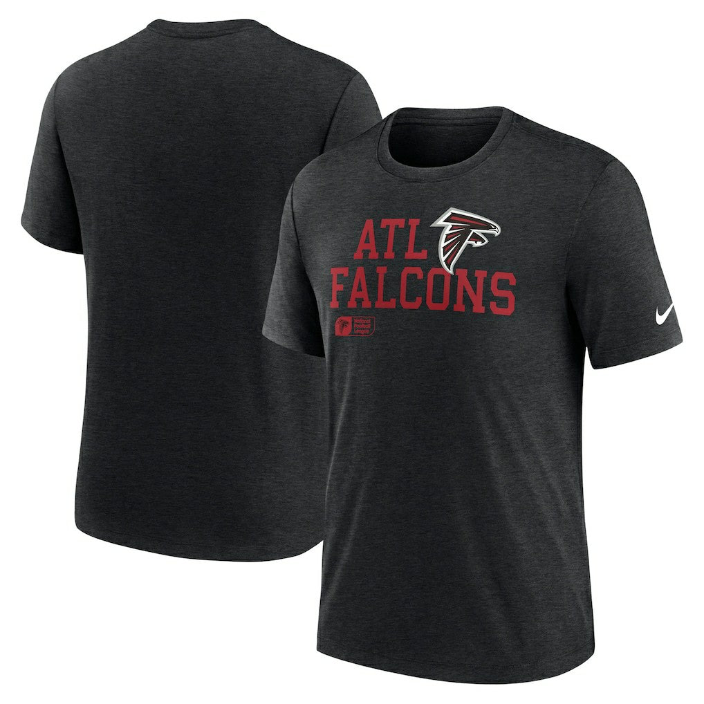 Atlanta Falcons Overlap Lockup Tri-Blend T-Shirt Black | Nike for Sale