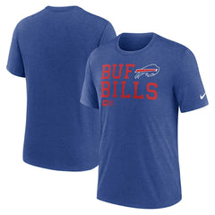 Buffalo Bills Overlap Lockup Tri-Blend T-Shirt Royal | Nike for Sale