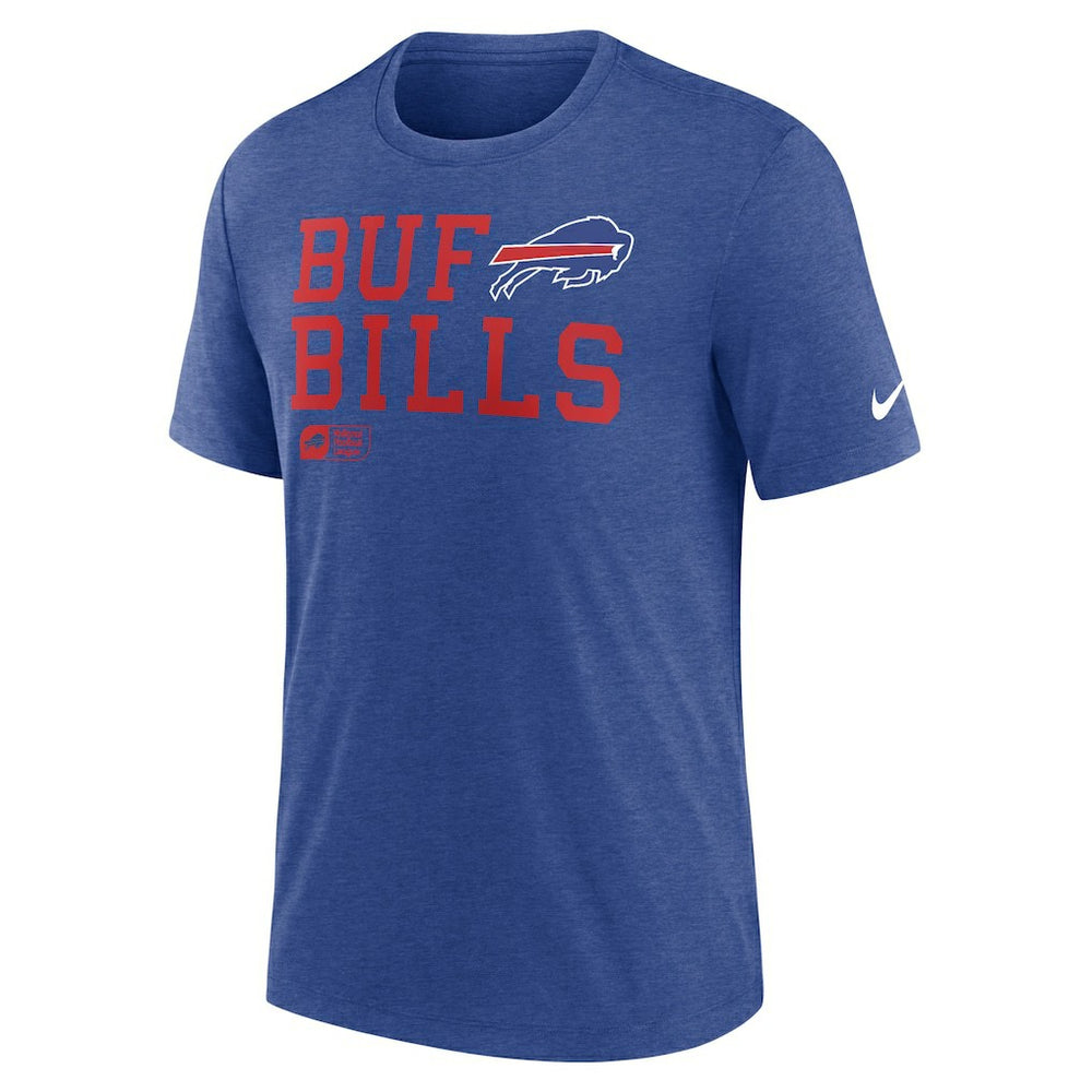 Buffalo Bills Overlap Lockup Tri-Blend T-Shirt Royal | Nike for Sale