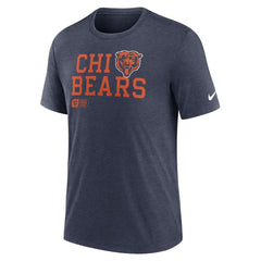 Chicago Bears Overlap Lockup Tri-Blend T-Shirt Navy | Nike for Sale