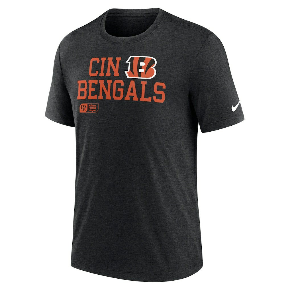 Cincinnati Bengals Overlap Lockup Tri-Blend T-Shirt Black | Nike for Sale