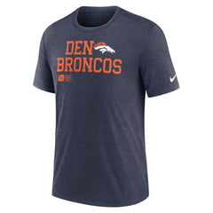 Denver Broncos Overlap Lockup Tri-Blend T-Shirt Navy | Nike for Sale