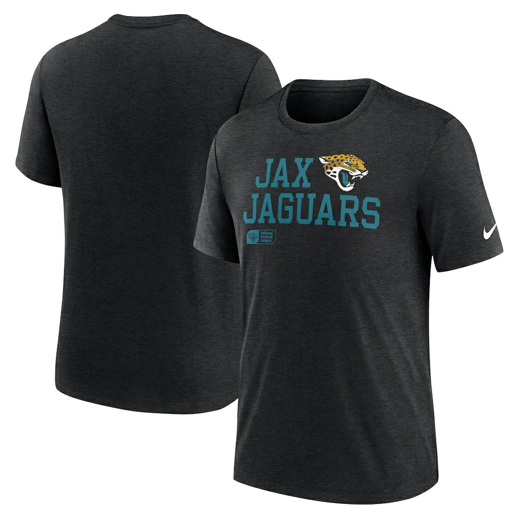 Jacksonville Jaguars Overlap Lockup Tri-Blend T-Shirt Black | Nike for Sale