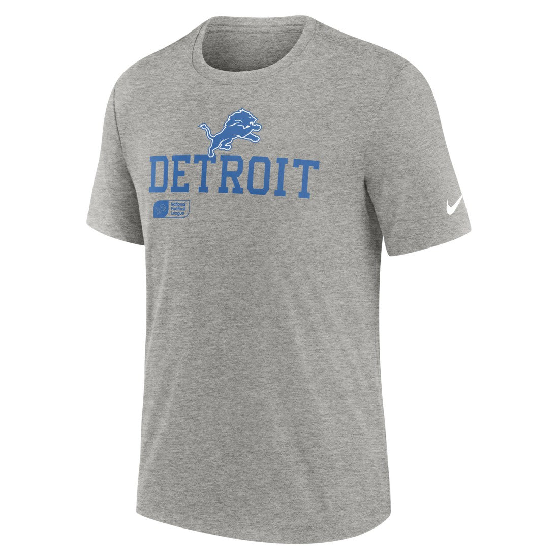 Detroit Lions Overlap Lockup Tri-Blend T-Shirt Heather Gray | Nike for Sale