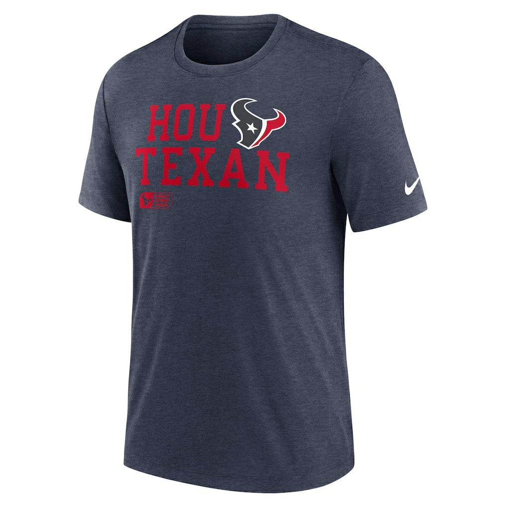 Houston Texans Overlap Lockup Tri-Blend T-Shirt Navy | Nike for Sale
