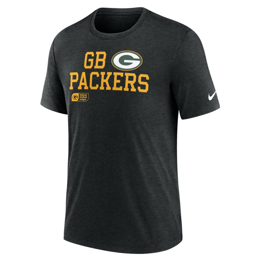 Green Bay Packers Overlap Lockup Tri-Blend T-Shirt Black | Nike for Sale