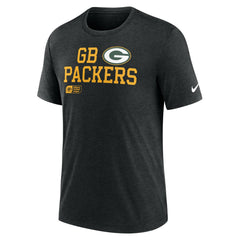 Green Bay Packers Overlap Lockup Tri-Blend T-Shirt Black | Nike for Sale