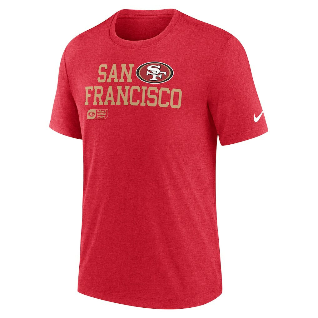 San Francisco 49ers Overlap Lockup Tri-Blend T-Shirt Scarlet | Nike for Sale