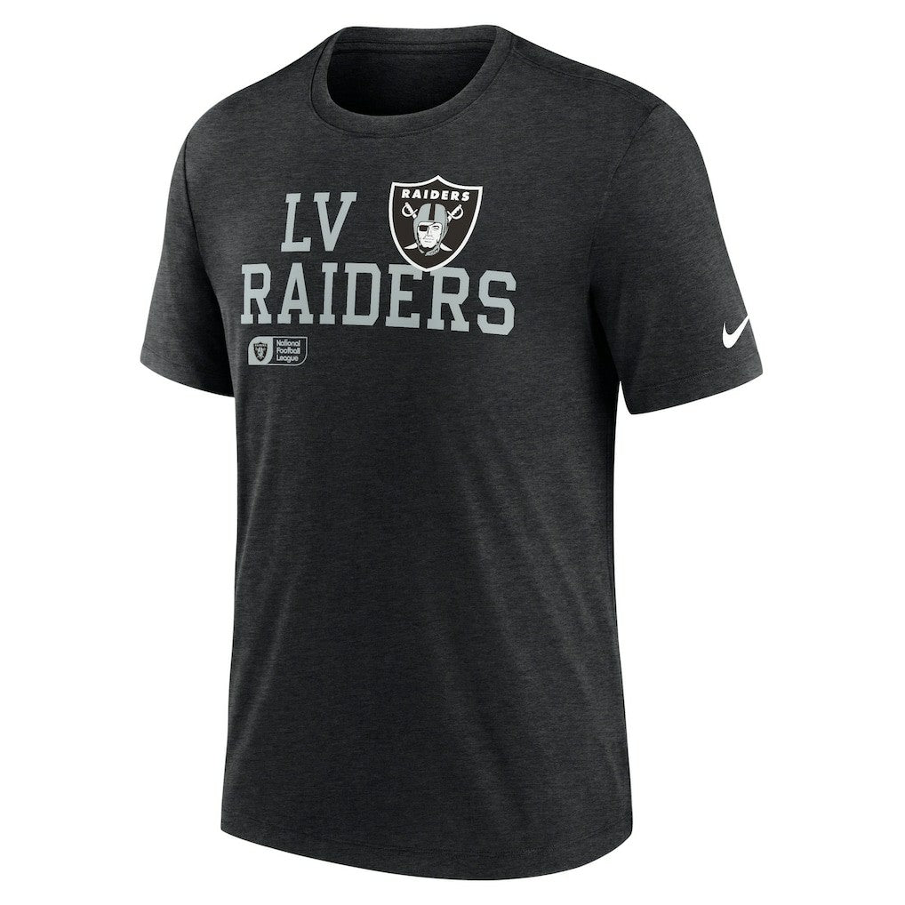 Las Vegas Raiders Overlap Lockup Tri-Blend T-Shirt Black | Nike for Sale