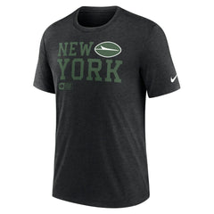 New York Jets Overlap Lockup Tri-Blend T-Shirt Black | Nike for Sale