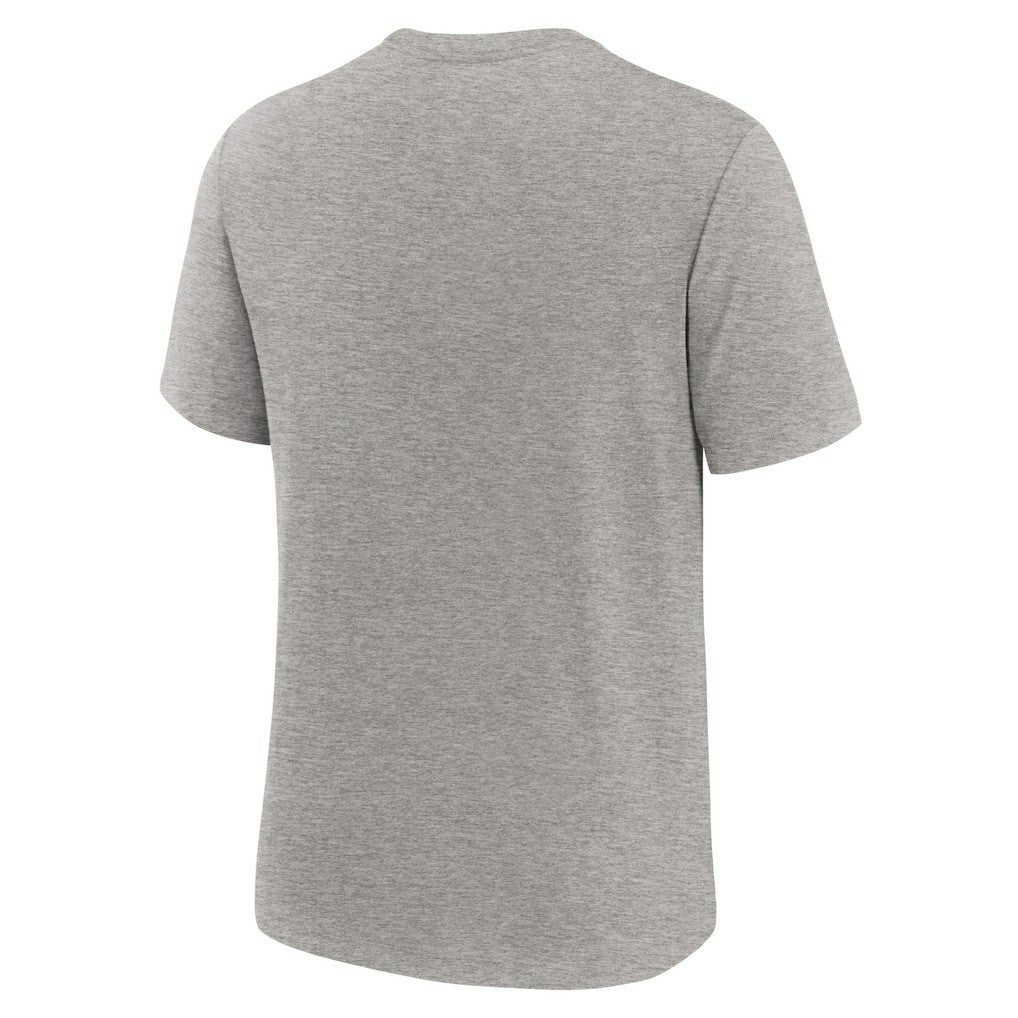 Los Angeles Chargers Overlap Lockup Tri-Blend T-Shirt Heather Gray | Nike for Sale