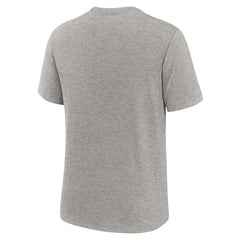 Los Angeles Chargers Overlap Lockup Tri-Blend T-Shirt Heather Gray | Nike for Sale