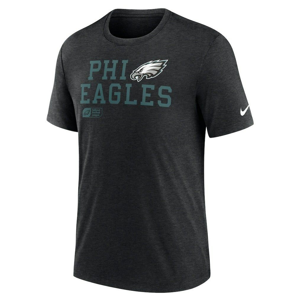 Philadelphia Eagles Overlap Lockup Tri-Blend T-Shirt Black | Nike for Sale