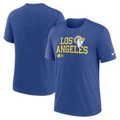 Los Angeles Rams Overlap Lockup Tri-Blend T-Shirt Royal | Nike for Sale