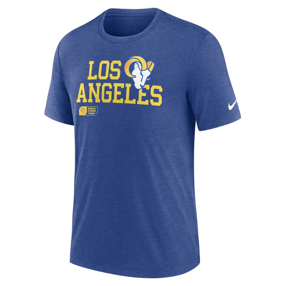Los Angeles Rams Overlap Lockup Tri-Blend T-Shirt Royal | Nike for Sale
