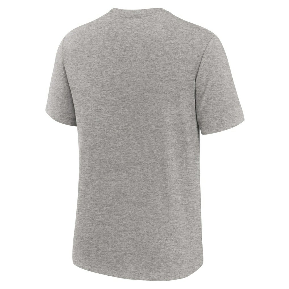 Miami Dolphins Overlap Lockup Tri-Blend T-Shirt Heather Gray | Nike for Sale