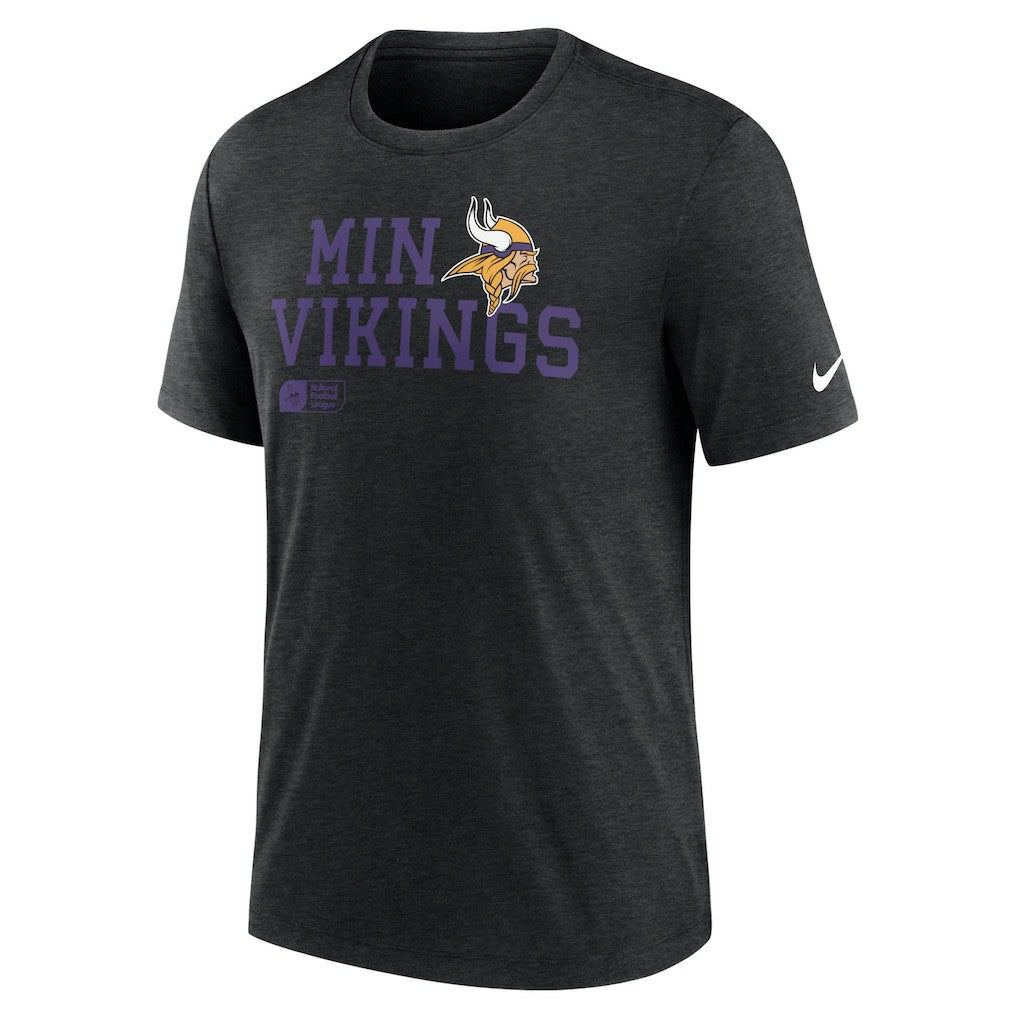 Minnesota Vikings Overlap Lockup Tri-Blend T-Shirt Black | Nike for Sale