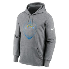 Los Angeles Chargers Icon Performance Pullover Hoodie Heather Gray | Nike for Sale