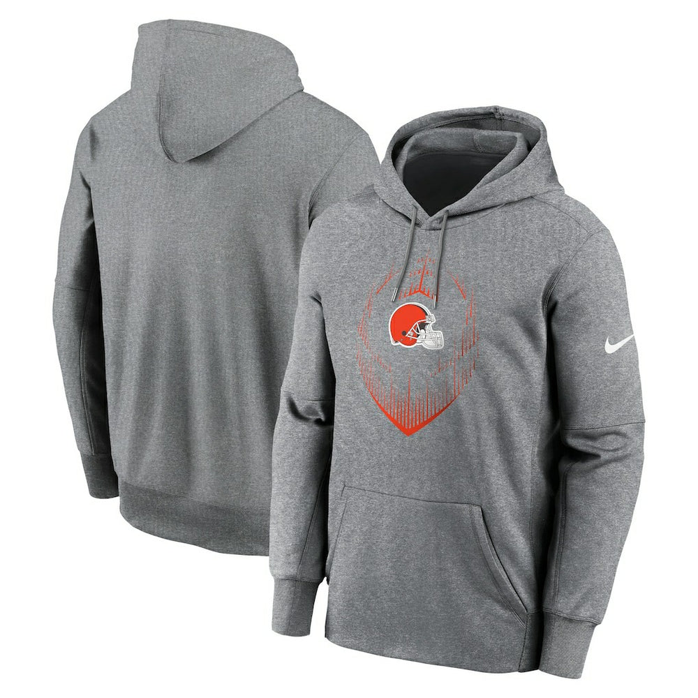 Cleveland Browns Icon Performance Pullover Hoodie Heather Gray | Nike for Sale
