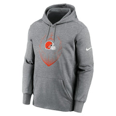 Cleveland Browns Icon Performance Pullover Hoodie Heather Gray | Nike for Sale
