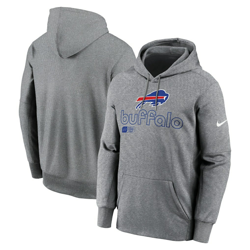 Buffalo Bills Performance Pullover Hoodie Heather Gray | Nike for Sale