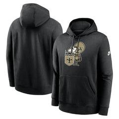 New Orleans Saints Rewind Club Logo Pullover Hoodie Black | Nike for Sale