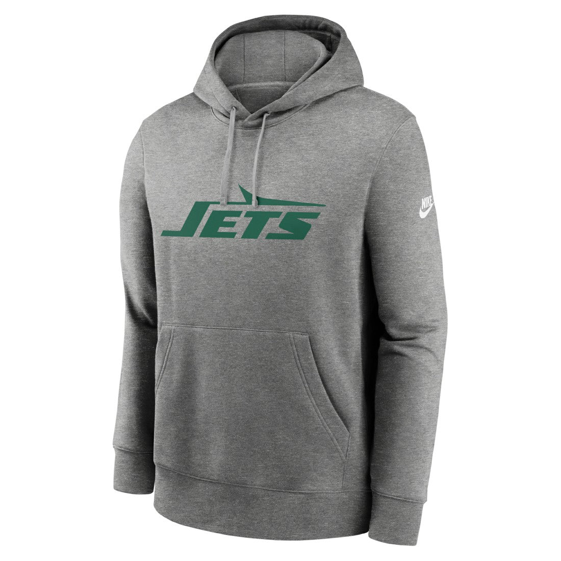 New York Jets Rewind Club Logo Pullover Hoodie Heather Gray | Nike for Sale