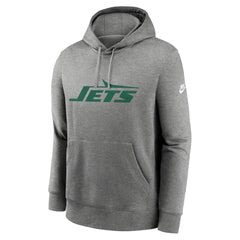 New York Jets Rewind Club Logo Pullover Hoodie Heather Gray | Nike for Sale