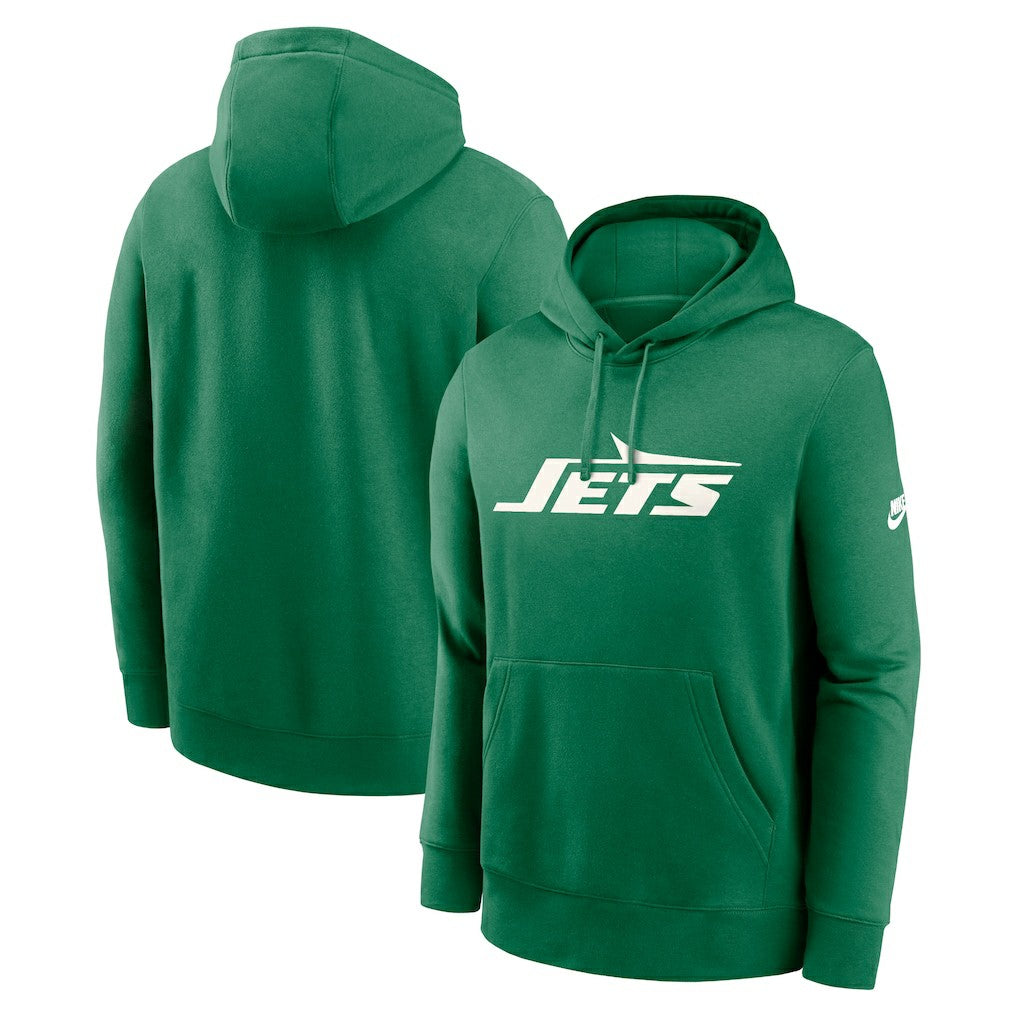 New York Jets Rewind Club Logo Pullover Hoodie Kelly Green | Nike for Sale