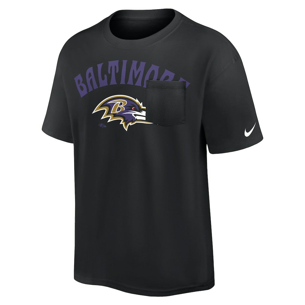Baltimore Ravens Rewind Heavy Max90 Pocket T-Shirt Black | Nike for Sale