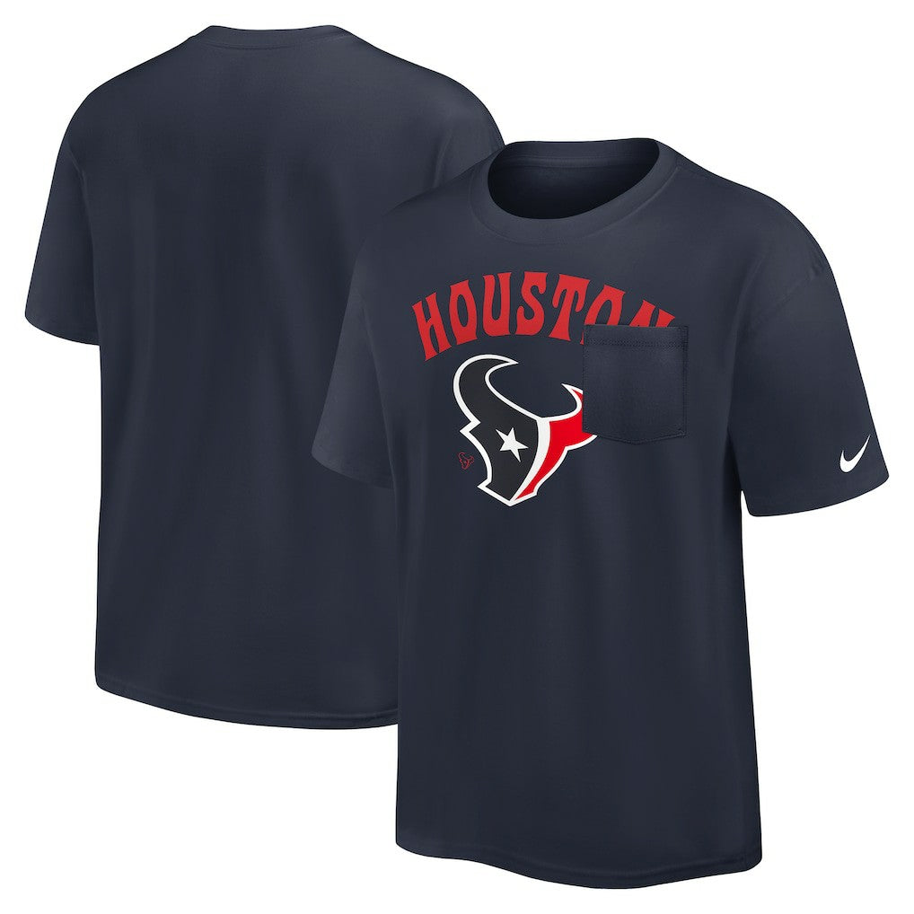 Houston Texans Rewind Heavy Max90 Pocket T-Shirt Navy | Nike for Sale