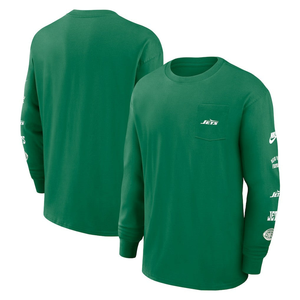 New York Jets Rewind Heavy Max90 Pocket Long Sleeve T-Shirt Green | Nike for Sale