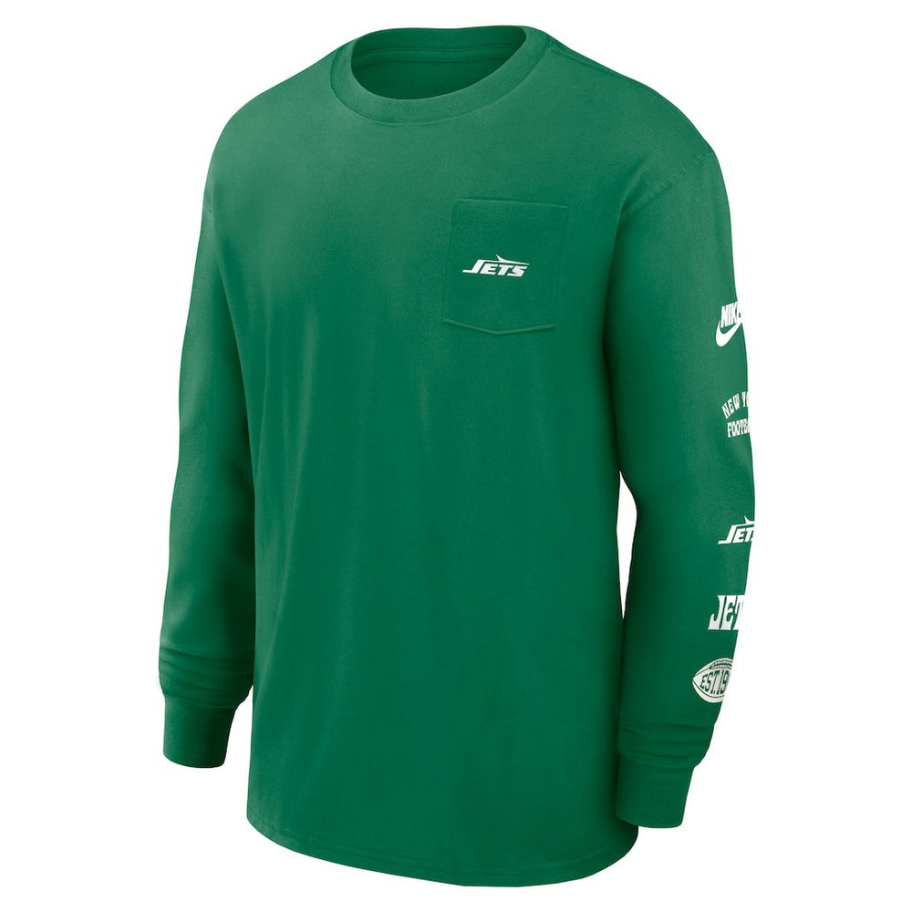 New York Jets Rewind Heavy Max90 Pocket Long Sleeve T-Shirt Green | Nike for Sale